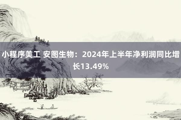 小程序美工 安图生物：2024年上半年净利润同比增长13.49%